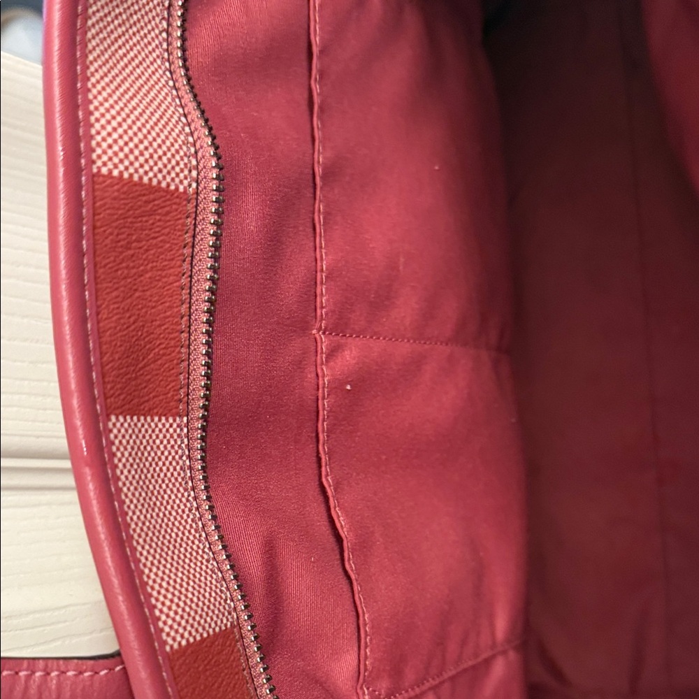 Coach Red and Cream Plaid Tote - Picture 14 of 15